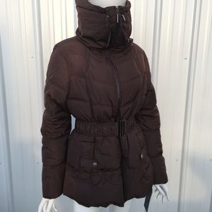Rocawear Belted Puffer Coat Brown Jacket NWT